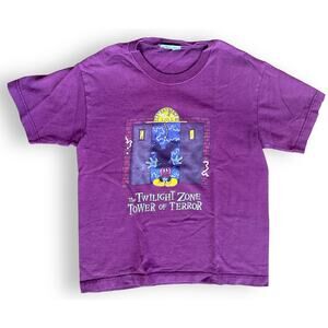 Vintage 90s Mickey Mouse The Twilight Zone Tower of Terror Disney T-Shirt Kid XL